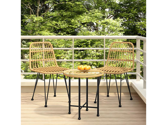 Garden chairs, set of 2, 48x62x84 cm, woven resin