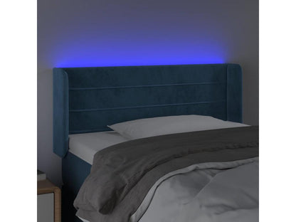 Dark Blue LED Headboard 83x16x78/88 cm Velvet