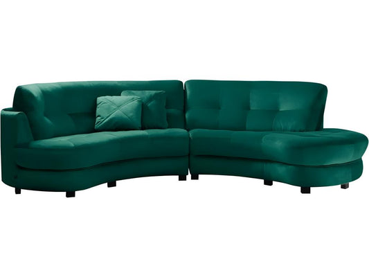 Homzora 5/6 seater luxury fabric sofa, dark green, left armrest side