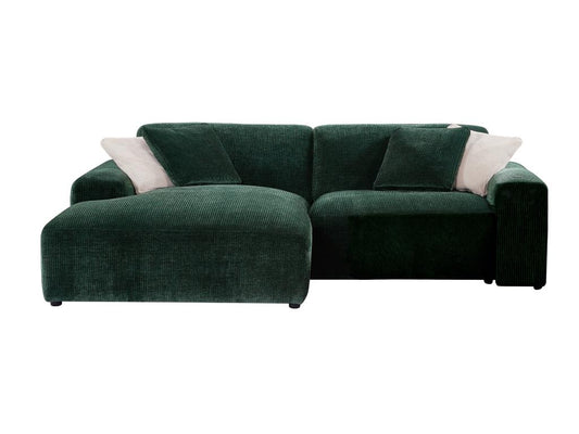 Homzora Tirono left-hand corner sofa in fir green corduroy