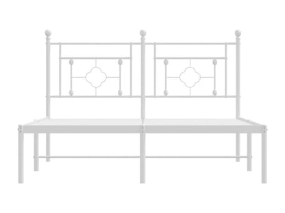 Metal bed frame with white headboard 135x190