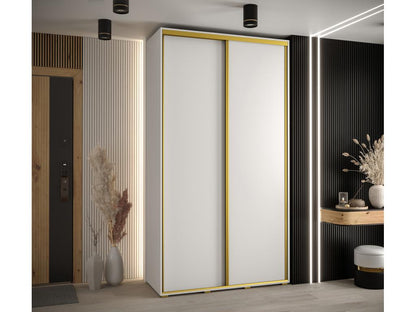 Doucezen 1 Sliding Door Wardrobe 235.2/130/45 2 Doors White/White/Gold