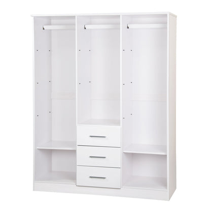 Palace Imports 100% Solid Wood Cosmo 3-Door Wardrobe Armoire with Solid Wood or Mirrored Doors