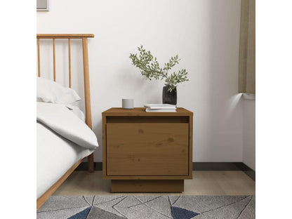 2-piece bedside tables, honey brown, 35x34x32 cm, solid pine wood