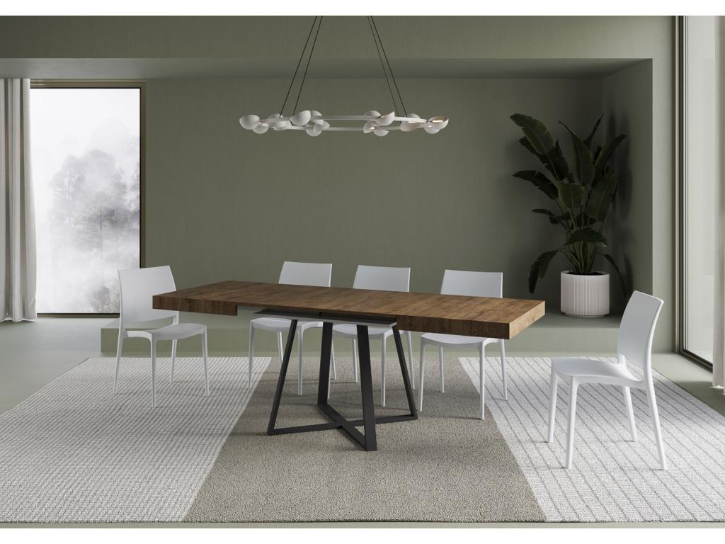 Abbraccio extendable table 90x120/224 cm, walnut with anthracite legs