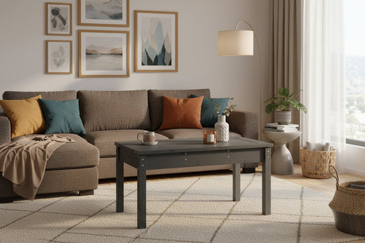 Grey garden bench 80x44x45 cm solid pine wood