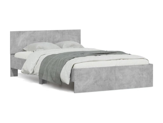 Bed frame with headboard, concrete grey, 135x190 cm