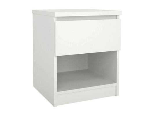 Homzora Bedside Table, Low Chest of Drawers, Nightstand, Bedside Shelf, 40x40 h50 cm, White
