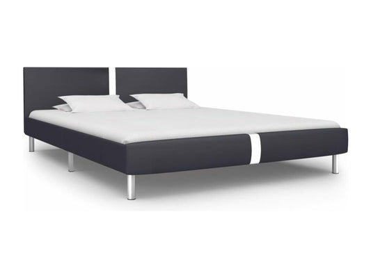 Black Faux Leather Bed Frame 120x200 cm