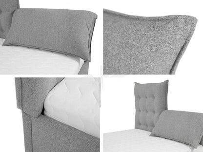 Homzora 104 Double Bed Grey 180x200 Upholstery 195x214x128cm
