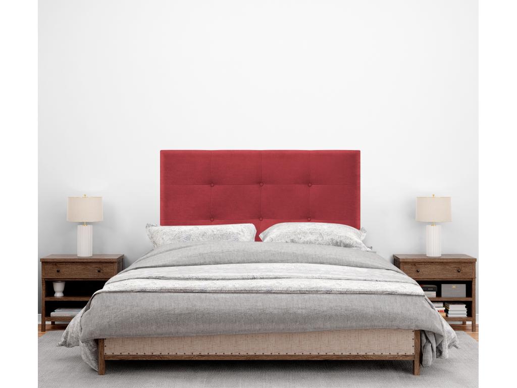 Homzora Aqualine Fabric Headboard, 95x115cm, with Legs, for 90cm Beds - Red