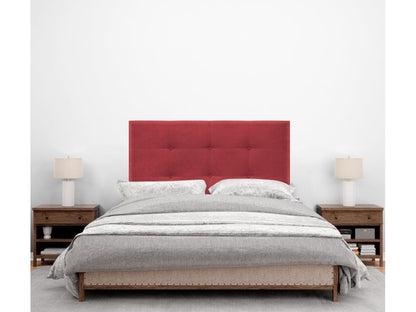 Homzora Aqualine Fabric Headboard, 95x115cm, with Legs, for 90cm Beds - Red