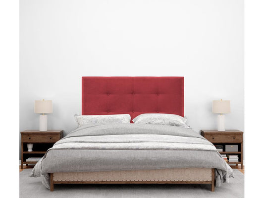 Homzora Aqualine Fabric Headboard, 95x115cm, with Legs, for 90cm Beds - Red