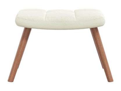 Rocking chair with footrest, cream white velvet