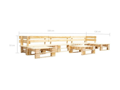 6-piece pallet garden sofas, natural wood, 2