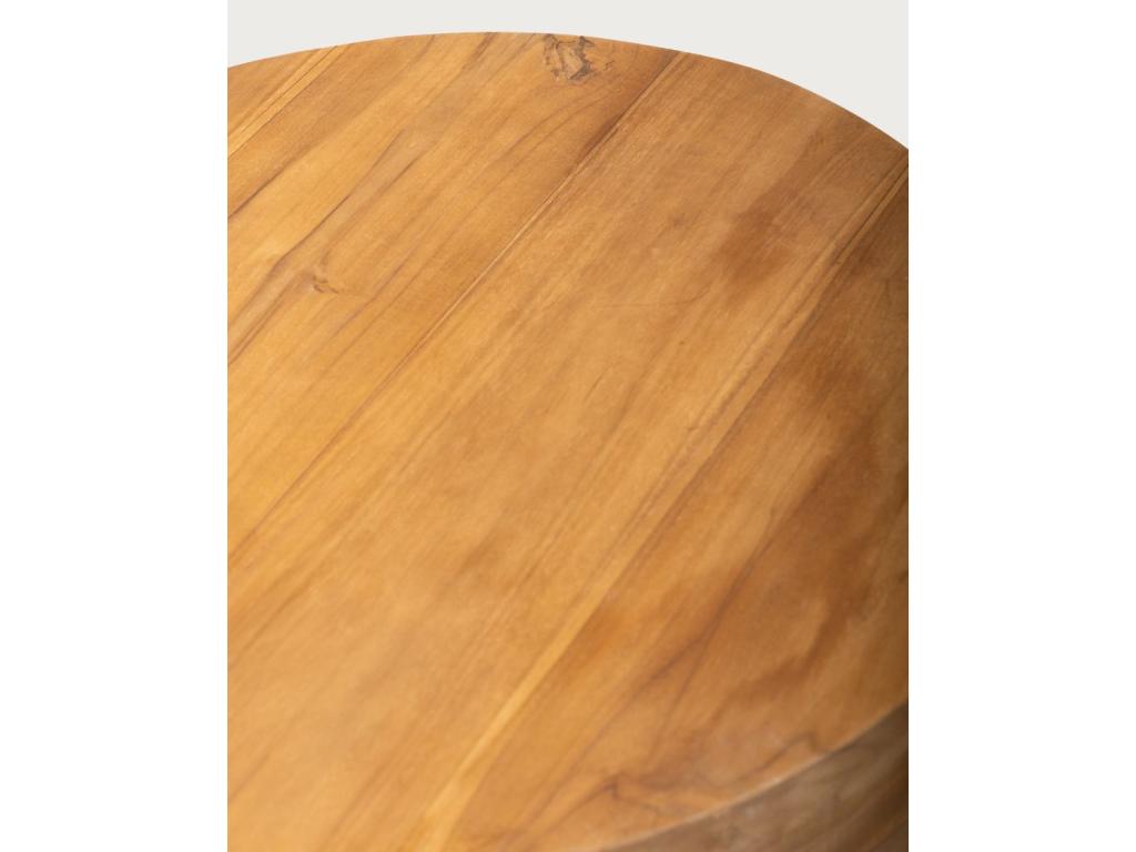 Homzora - Round coffee table in solid teak wood