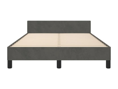 Bed frame with dark grey headboard, 120x190 cm, velvet