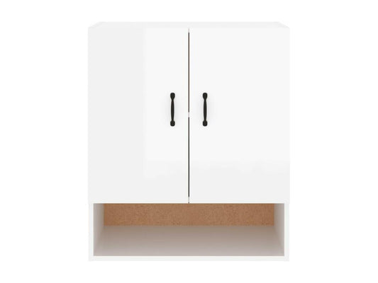 Glossy white wall cabinet 60x31x70 Engineered wood