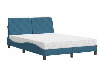 Bed with blue mattress 120x200 velvet