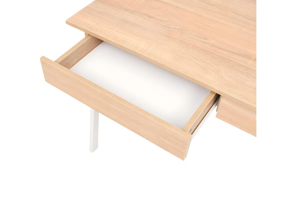 Writing table 110x55x75 cm Oak and white