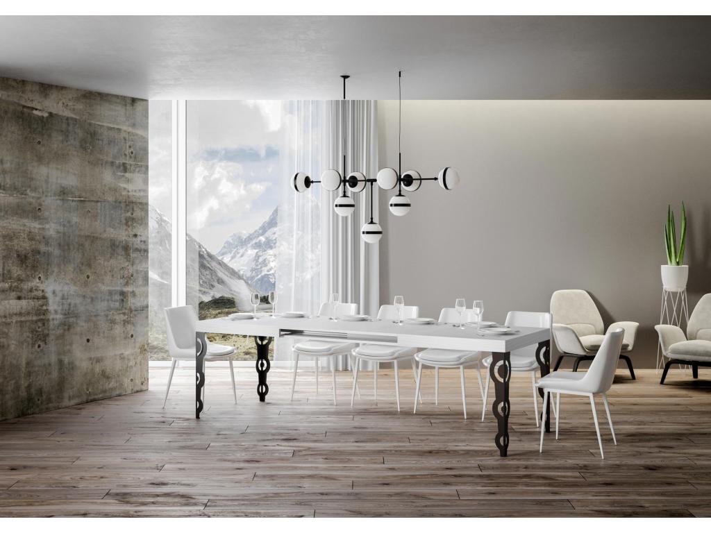 Extendable table 90x180/284 cm Karamay White Ash with Anthracite frame