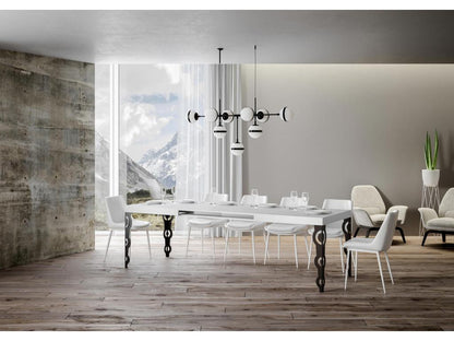 Extendable table 90x180/284 cm Karamay White Ash with Anthracite frame