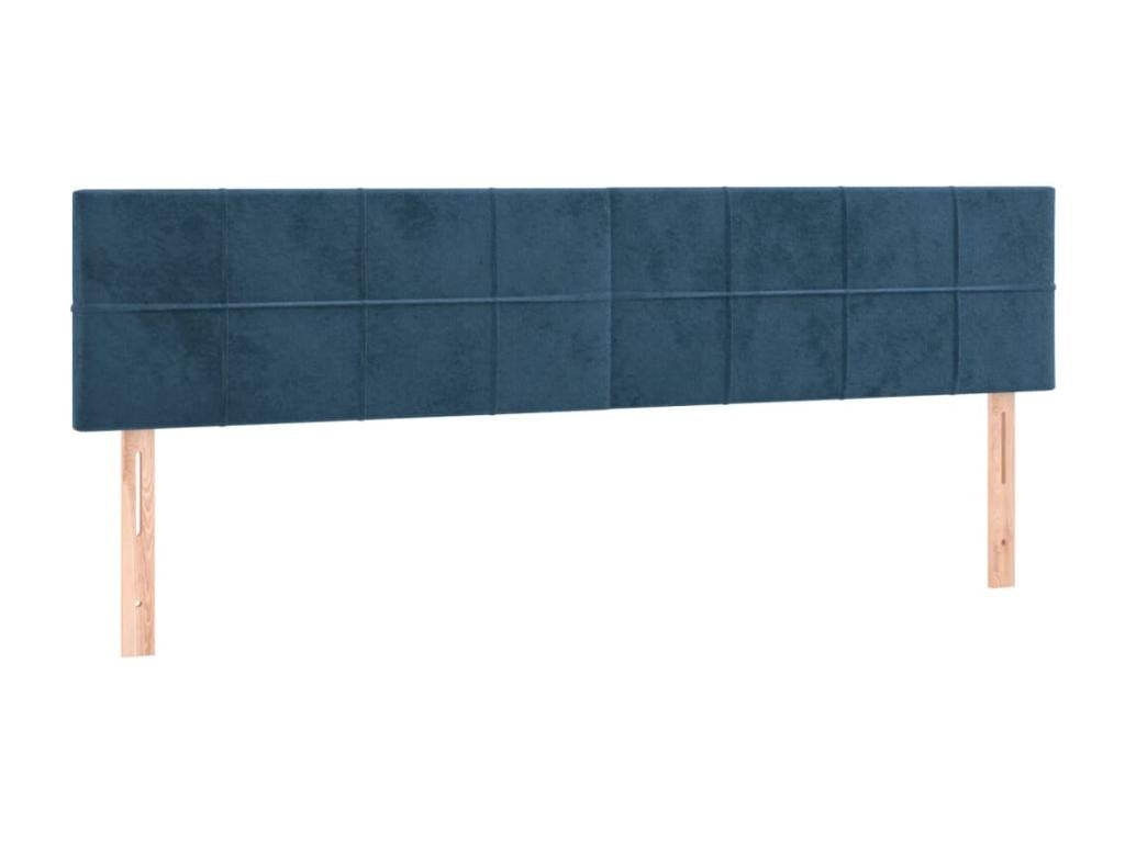 2-piece headboard set, dark blue, 80x5x78/88 cm, velvet