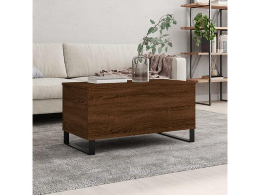 Coffee table, brown oak, 90x44.5x45 cm, engineered wood