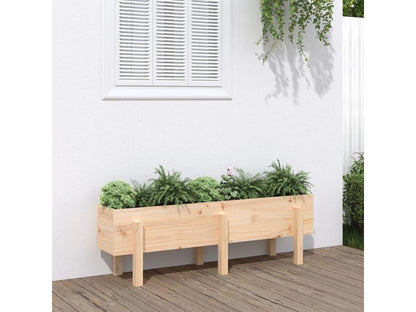 Raised garden bed 121x30x38 cm solid pine wood