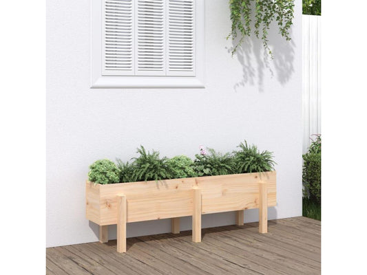 Raised garden bed 121x30x38 cm solid pine wood