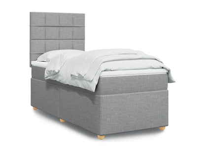 Doucezen bed base and mattress, light grey, 90x190 cm, fabric