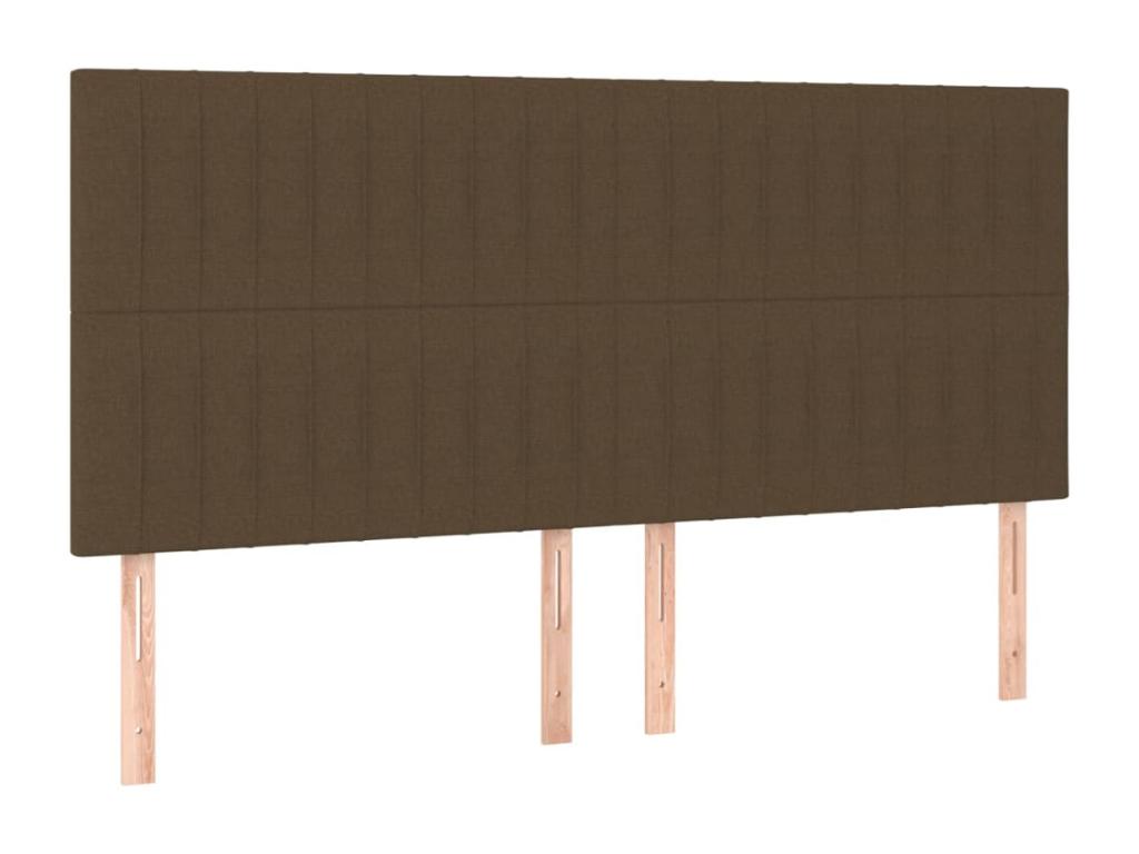LED Headboard, Dark Brown, 180x5x118/128 cm, Fabric