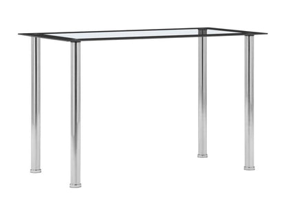 Black and transparent dining table, 120x60x75 cm, tempered glass