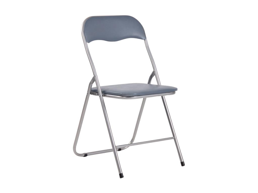 Set of 2 folding chairs - Plastic/Metal - Grey/Silver - Doucezen