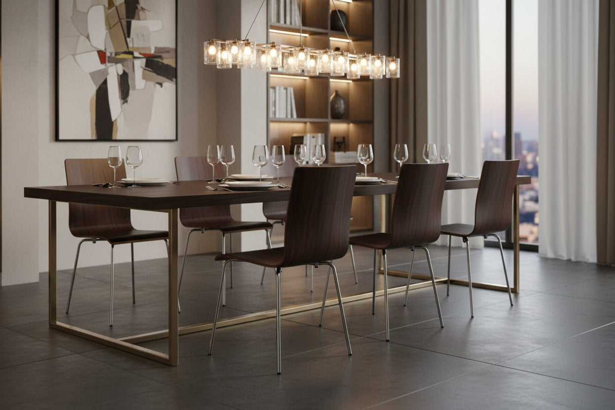 Conference chair - Wood / Chrome-plated metal - Walnut - Homzora