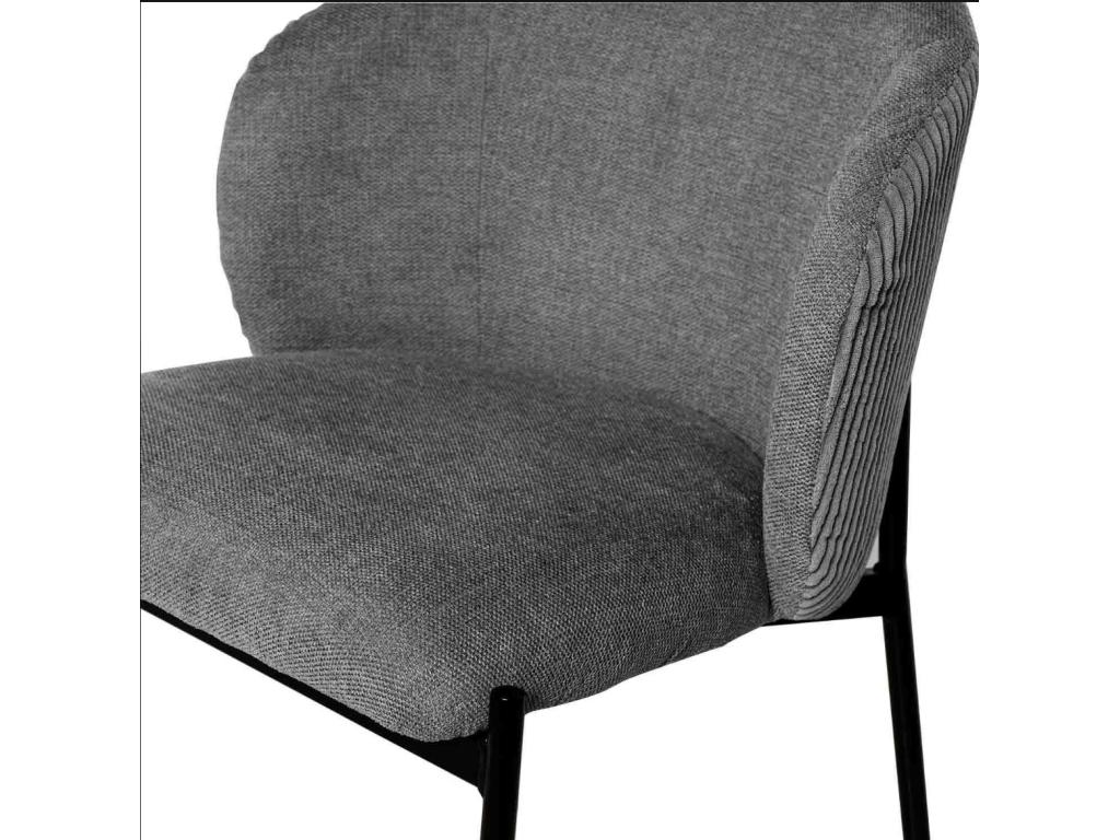 Homzora Chair in Smooth, Velvety Fabric – Style and Softness – Dark Grey