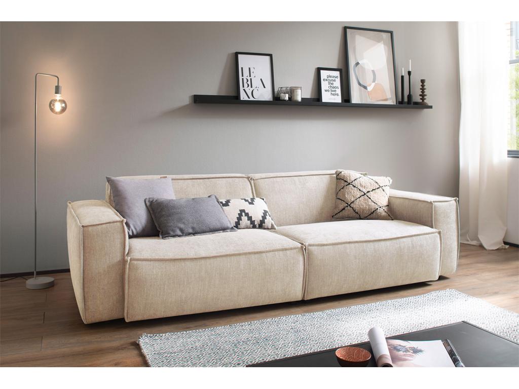 Sofa - beige woven fabric - Doucezen