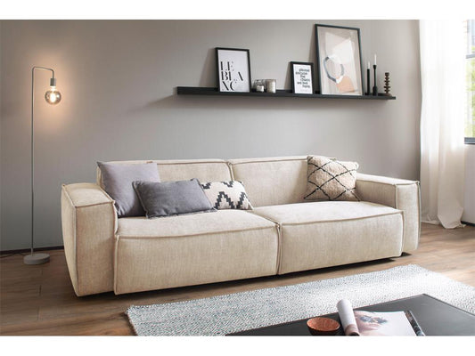 Sofa - beige woven fabric - Doucezen