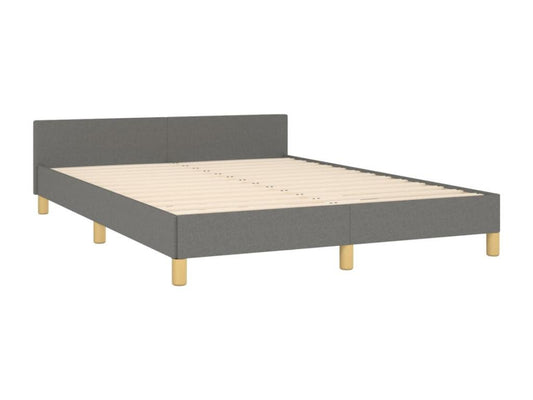 Bed frame with headboard, dark grey, 140x200 cm, fabric
