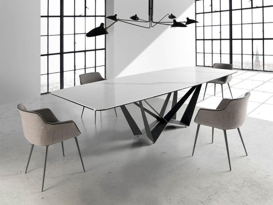 Doucezen fabric chair with steel legs - Set of 2 - Doucezen color 91