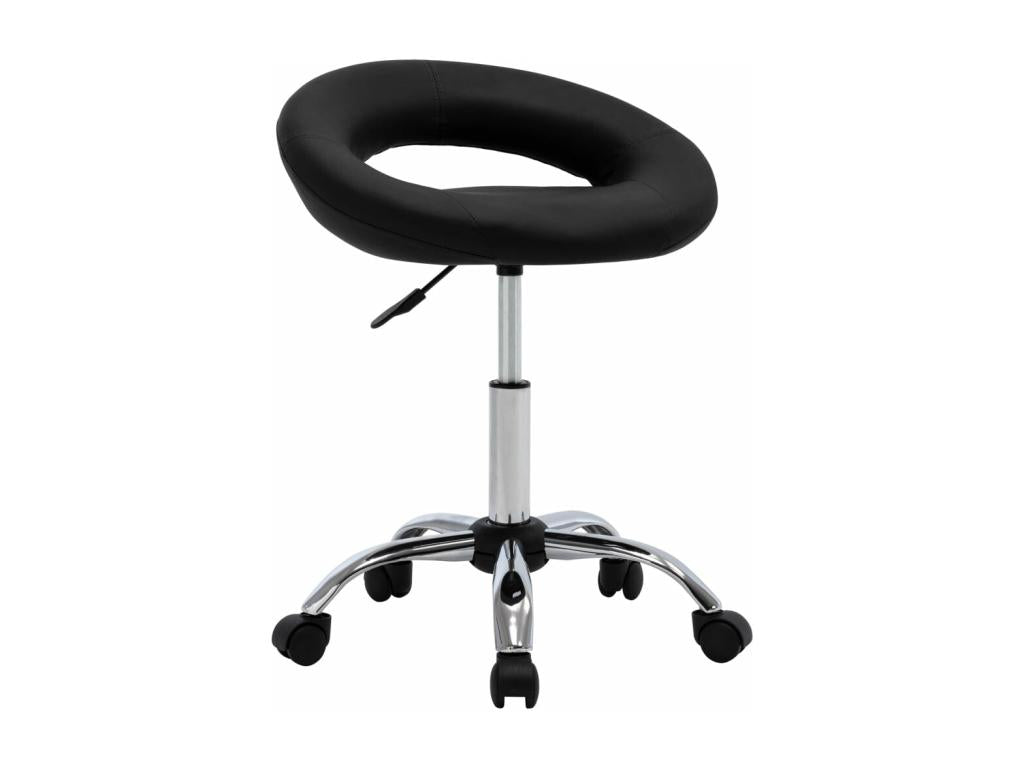 Swivel dining chair, black faux leather