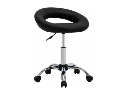 Swivel dining chair, black faux leather