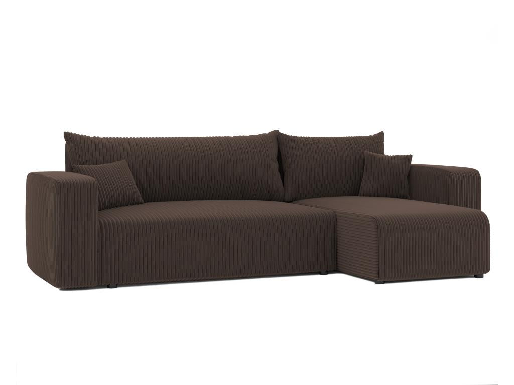 Homzora Convertible Corner Sofa in Brown Fabric