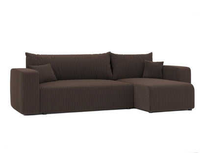 Homzora Convertible Corner Sofa in Brown Fabric