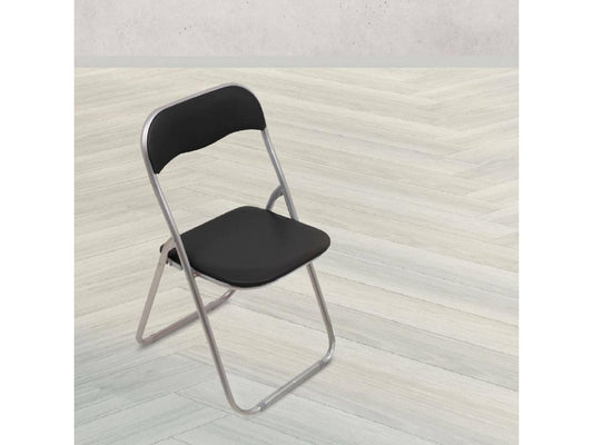 Doucezen Folding Chair, Space-Saving Chair, Guest Chair, Doucezen Eco-Leather Seat, 43x47x80 cm, Black