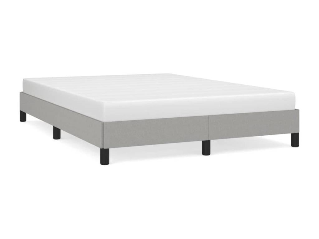 Light gray bed frame 140x190 cm Fabric
