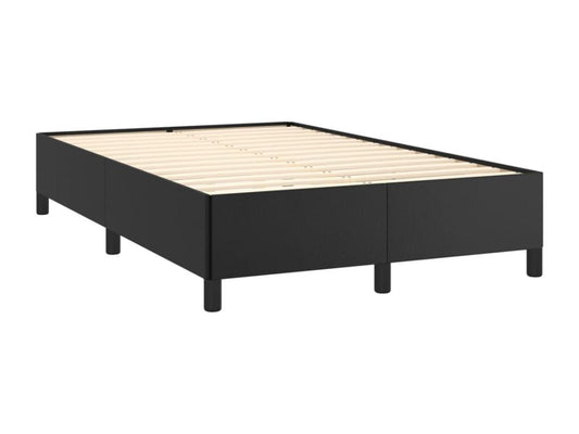 Homzora bed base with black 120x190 cm faux leather mattress