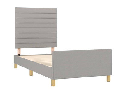 Light grey bed frame without mattress, 80x200 cm, fabric