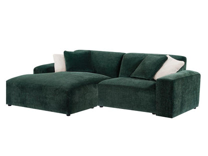 Homzora Tirono left-hand corner sofa in fir green corduroy