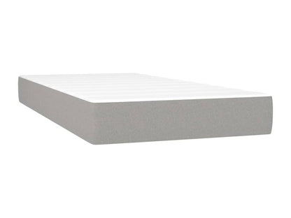 Upholstered bed base with mattress, light grey, 100x200cm, fabric